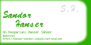 sandor hanser business card
